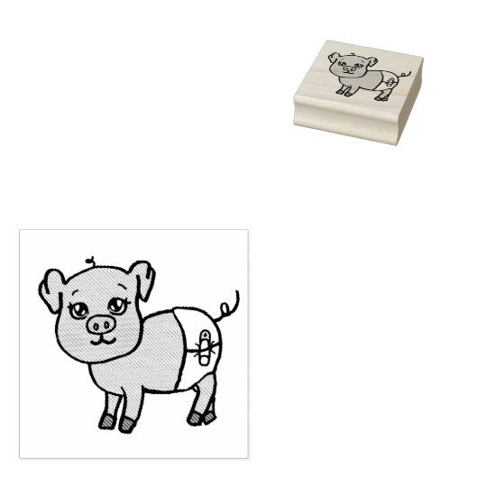 Niedliches Schweinefleisch Gummistempel (Stempel)