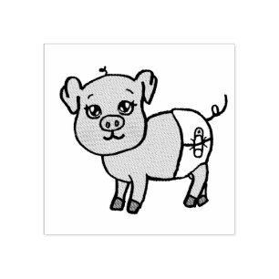 Niedliches Schweinefleisch Gummistempel
