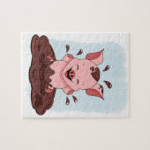 Niedliches Schweinefleisch im Schlamm Puzzle (Horizontal)