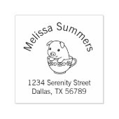 Niedliches Schweinefleisch in einer Teacup-Arkadet Permastempel (Design)