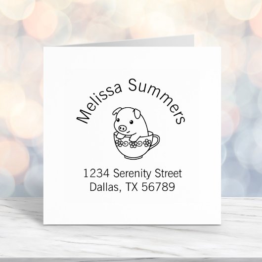 Niedliches Schweinefleisch in einer Teacup-Arkadet Permastempel