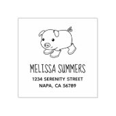 Niedliches Schweinefleisch in Gummistiefeln Anschr Gummistempel (Prägung)