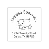 Niedliches Schweinefleisch in Gummistiefeln - Arka Gummistempel (Prägung)