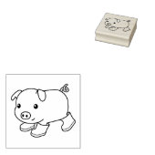 Niedliches Schweinefleisch in Gummistiefeln Gummistempel (Stempel)