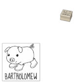 Niedliches Schweinefleisch in Kautschukstiefeln In Gummistempel (Stempel)