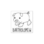 Niedliches Schweinefleisch in Kautschukstiefeln In Gummistempel (Prägung)