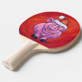 Niedliches Schweinefleisch in Weihnachtsmannmütze  Tischtennis Schläger (Vorderseite)