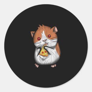 Niedliches Schweinefleisch Liebe Pizza Hamster Ges Runder Aufkleber