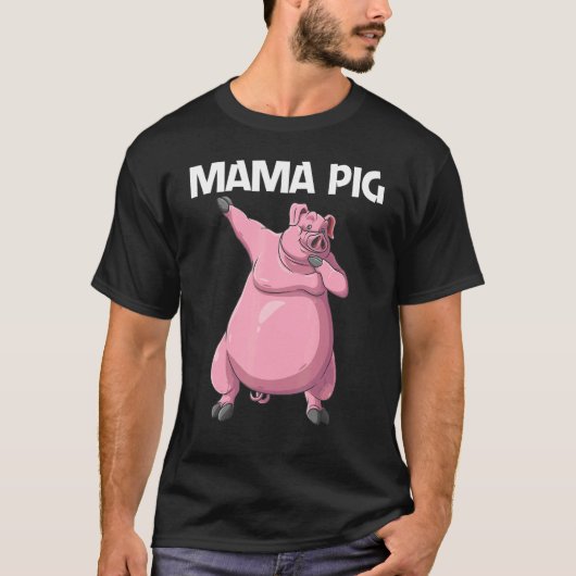 Niedliches Schweinefleisch Mama Tierfutter T-Shirt (Vorderseite)