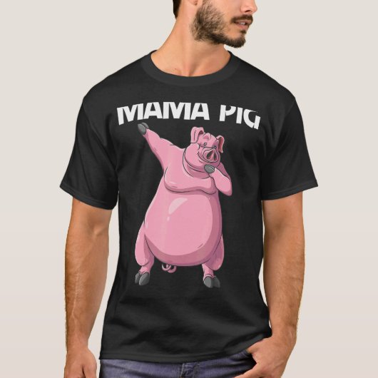 Niedliches Schweinefleisch Mama Tierfutter T-Shirt (Vorderseite)