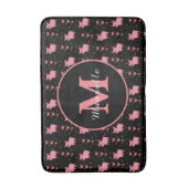 Niedliches Schweinefleisch Monogramm Personalisier Badematte (Vorderseite Vertikal)