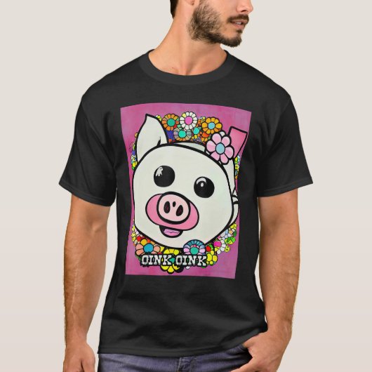 Niedliches Schweinefleisch - Rosa Tinte 6 T-Shirt (Vorderseite)