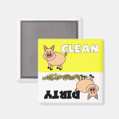 Niedliches Schweinefleisch, Sauberkeit, Geschirrsp Magnet (Vorderseite/Rückseite)