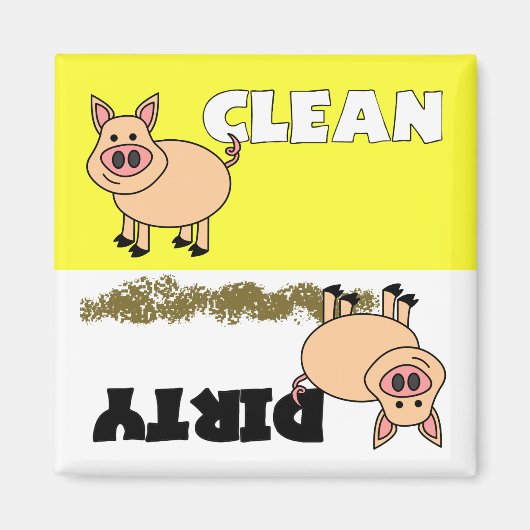 Niedliches Schweinefleisch, Sauberkeit, Geschirrsp Magnet (Vorne)