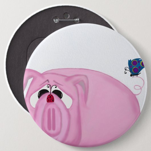 Niedliches Schweinefleisch und schöne Freunde Button (Vorne & Hinten)