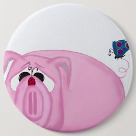 Niedliches Schweinefleisch und schöne Freunde Button