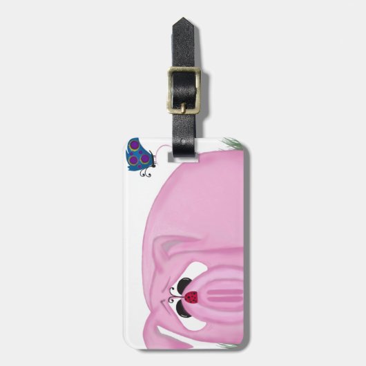 Niedliches Schweinefleisch und schöne Freunde Gepäckanhänger (Vorderseite vertikal)