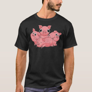 Niedliches Schweinefleisch Zuchttierbetrieb Bauer T-Shirt