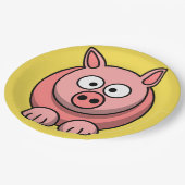 Niedliches Schweinefleischplatten anpassen Pappteller (Schrägansicht)