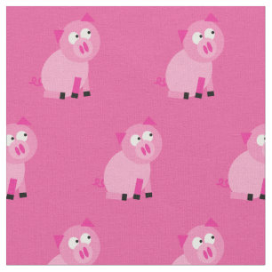 Niedliches Schweinekid Baby Kinderzimmer Farm Pigg Stoff