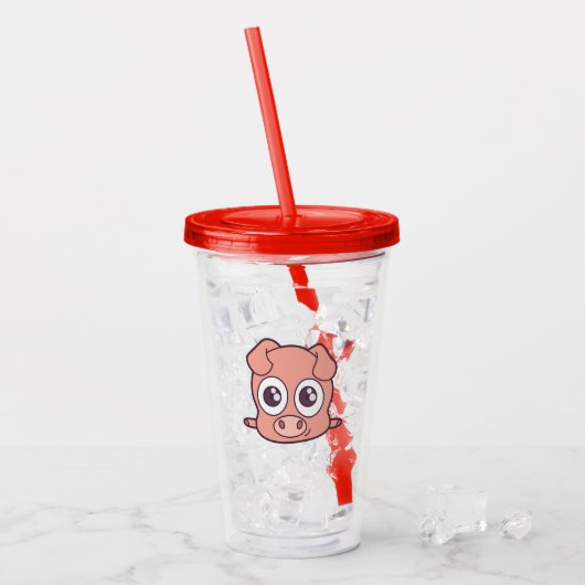Niedliches Schweineklima Acryltrinkbecher (Vorderseite Ice)