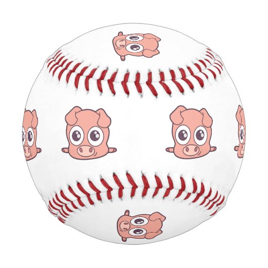 Niedliches Schweineklima Baseball (Vorderseite)