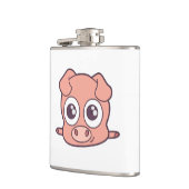 Niedliches Schweineklima Flachmann (Links)