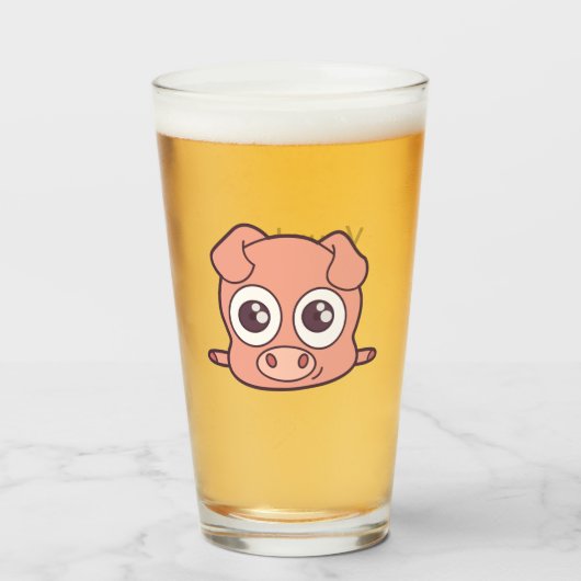 Niedliches Schweineklima Glas (Vorne (Gefüllt))