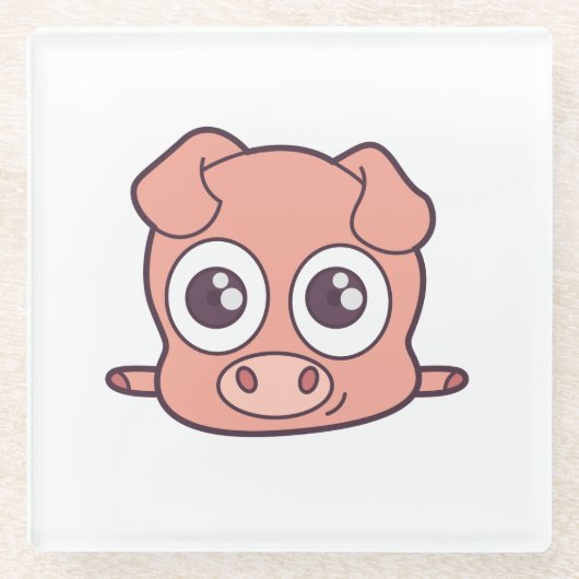 Niedliches Schweineklima Glasuntersetzer (Vorderseite)