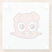 Niedliches Schweineklima Glasuntersetzer (Rückseite)
