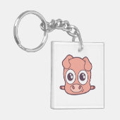 Niedliches Schweineklima Schlüsselanhänger (Vorderseite links)