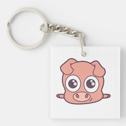 Niedliches Schweineklima Schlüsselanhänger (Vorderseite)