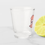 Niedliches Schweineklima Schnapsglas (Links)