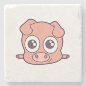 Niedliches Schweineklima Steinuntersetzer (Vorderseite)