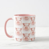 Niedliches Schweinelchen Pink Pink Ferkel Land Tasse (Links)