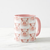 Niedliches Schweinelchen Pink Pink Ferkel Land Tasse (VorderseiteRechts)