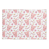 Niedliches Schweinemuster mit Herz Kissenbezug (Rückseite)