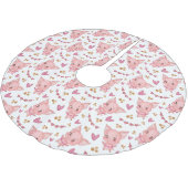 Niedliches Schweinemuster mit Herz Polyester Weihnachtsbaumdecke (Schrägansicht)