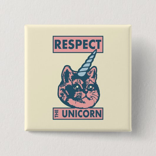 Niedliches schweres Atmen von Caticorn Button (Vorderseite)
