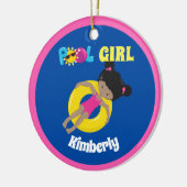 Niedliches Schwimmbad Afrikanisches Mädchen Keramik Ornament (Links)