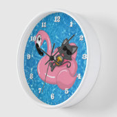 Niedliches Schwimmbad Flamingo Sommerkids Uhr (Winkel)