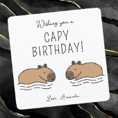 Niedliches Schwimmen Capybaras Capy Birthday Karte