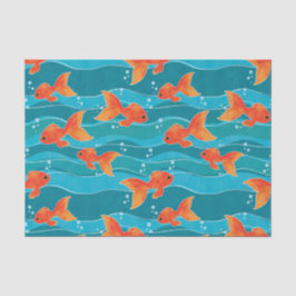 Niedliches Schwimmen Goldfish & Wassermuster Seidenpapier