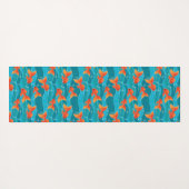 Niedliches Schwimmen Goldfish & Wassermuster Yogamatte (Rückseite (Horizontal))