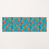 Niedliches Schwimmen Goldfish & Wassermuster Yogamatte (Vorderseite (Horizontal))