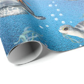 Niedliches Schwimmen Meeresschildkröten Muster Geschenkpapier (Rolleneckpunkt)