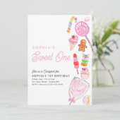 Niedliches SCHWIZEN 1 Kandy Kids Candyland 1. Gebu Einladung (Stehend Vorderseite)