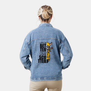 Niedliches Scooter-Goat-Design Jeansjacke