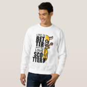 Niedliches Scooter-Goat-Design Sweatshirt (Vorne ganz)