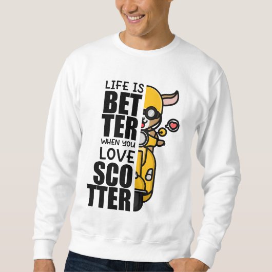 Niedliches Scooter-Goat-Design Sweatshirt (Vorderseite)